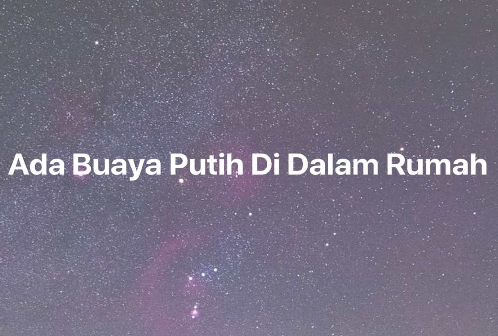 Gambar Mimpi Ada Buaya Putih Di Dalam Rumah