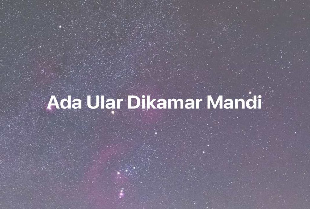 Gambar Mimpi Ada Ular Dikamar Mandi