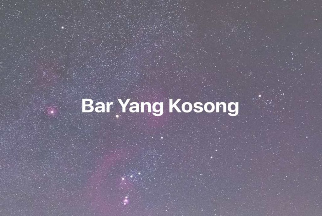 Gambar Mimpi Bar Yang Kosong