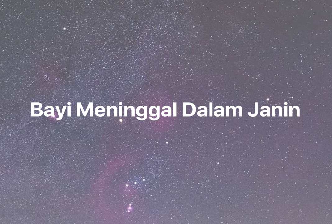 Gambar Mimpi Bayi Meninggal Dalam Janin