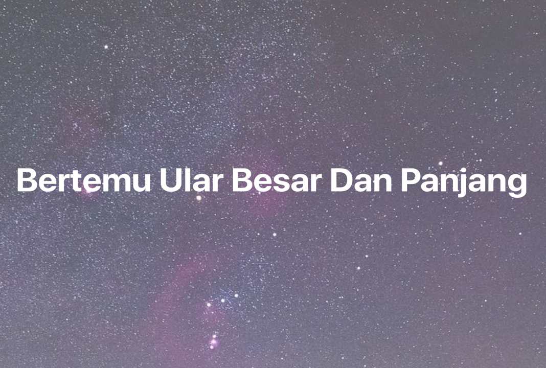 Gambar Mimpi Bertemu Ular Besar Dan Panjang