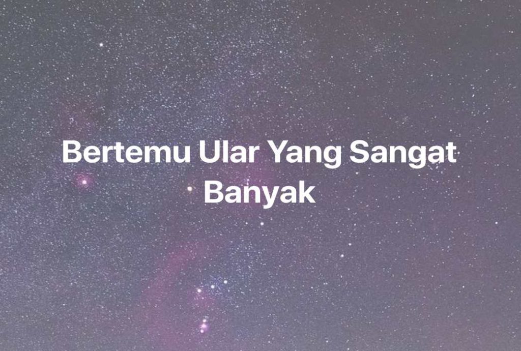 Gambar Mimpi Bertemu Ular Yang Sangat Banyak