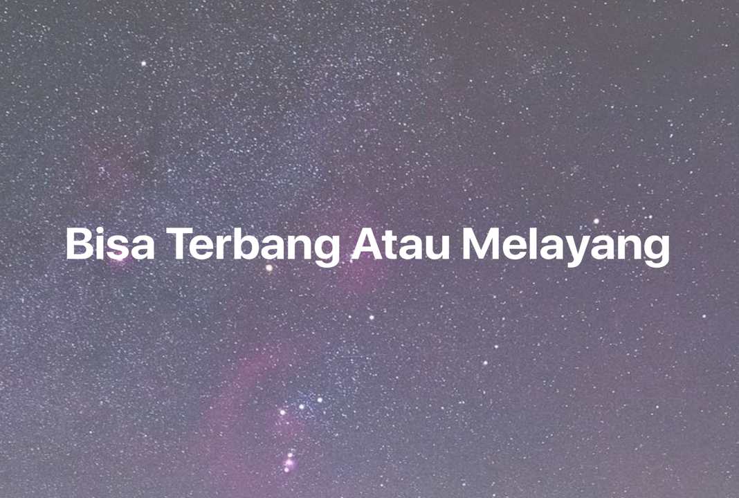 Gambar Mimpi Bisa Terbang Atau Melayang