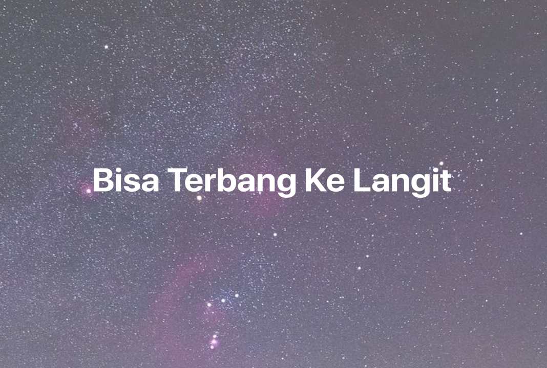 Gambar Mimpi Bisa Terbang Ke Langit