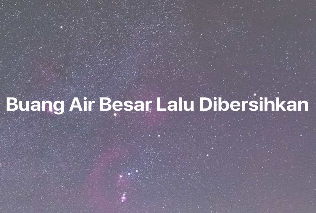 Gambar Mimpi Buang Air Besar Lalu Dibersihkan