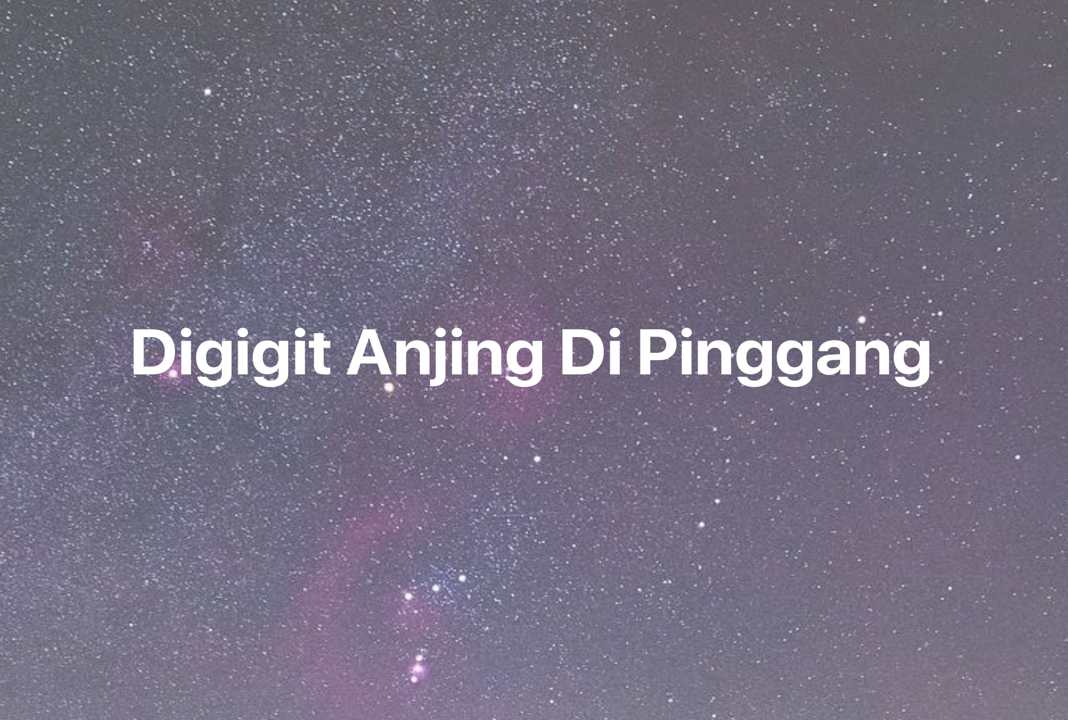 Gambar Mimpi Digigit Anjing Di Pinggang