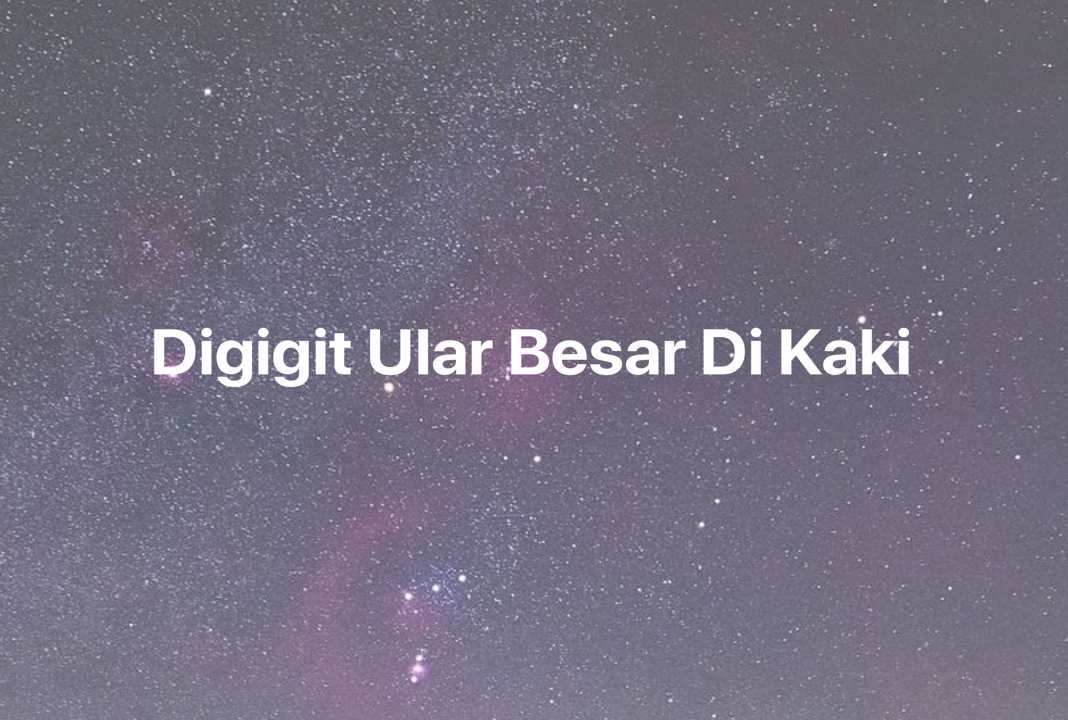 Gambar Mimpi Digigit Ular Besar Di Kaki