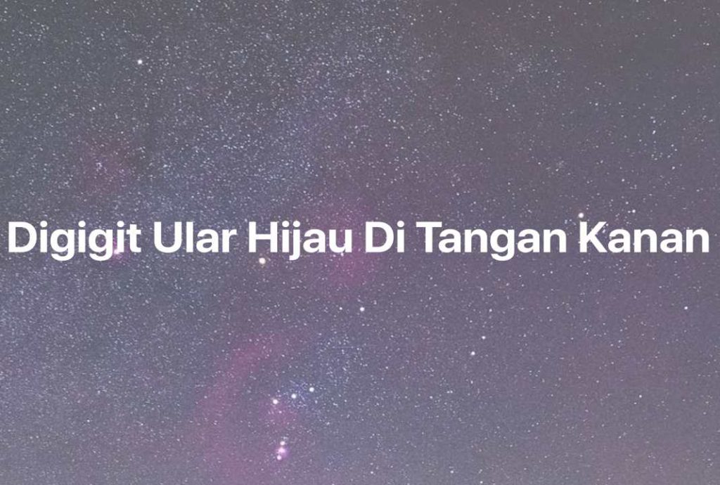 Gambar Mimpi Digigit Ular Hijau Di Tangan Kanan