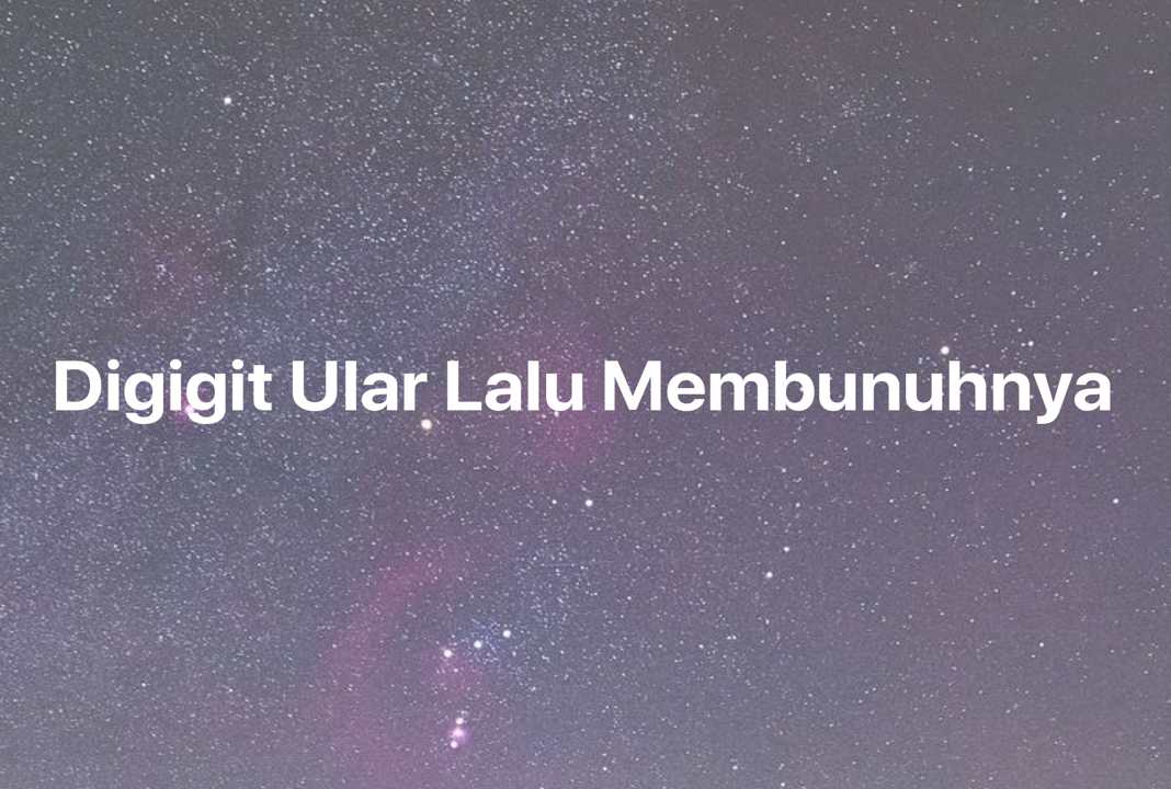 Gambar Mimpi Digigit Ular Lalu Membunuhnya