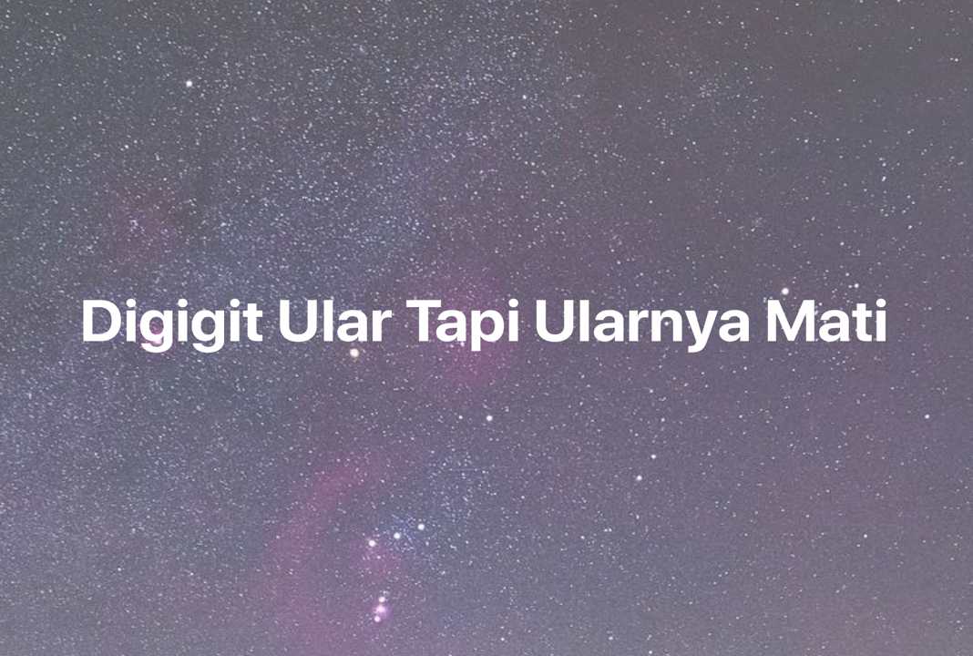 Gambar Mimpi Digigit Ular Tapi Ularnya Mati