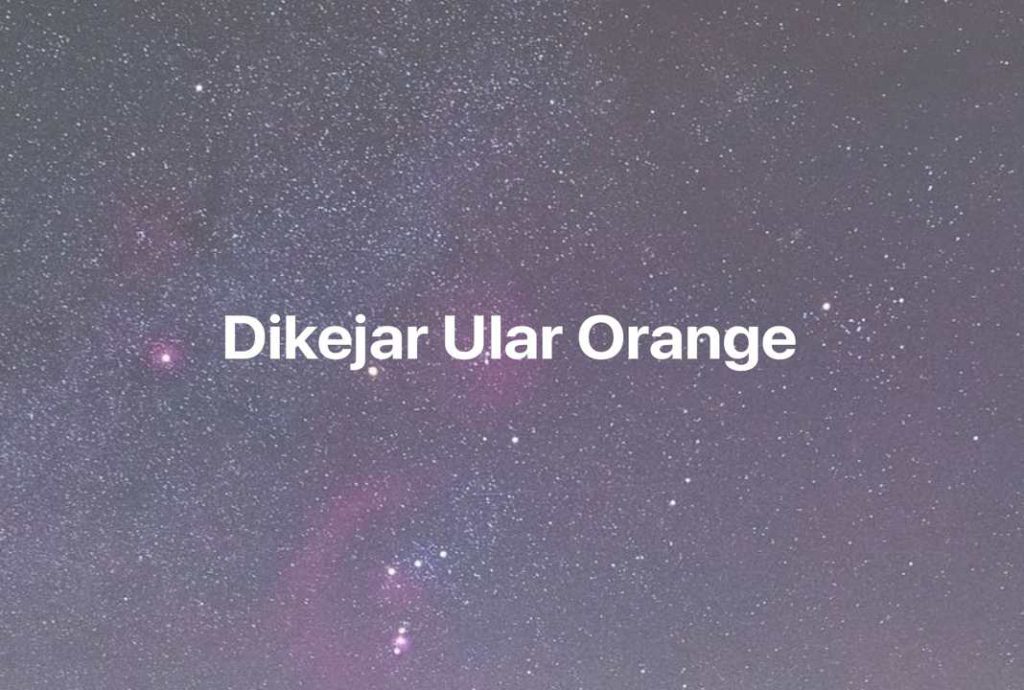 Gambar Mimpi Dikejar Ular Orange