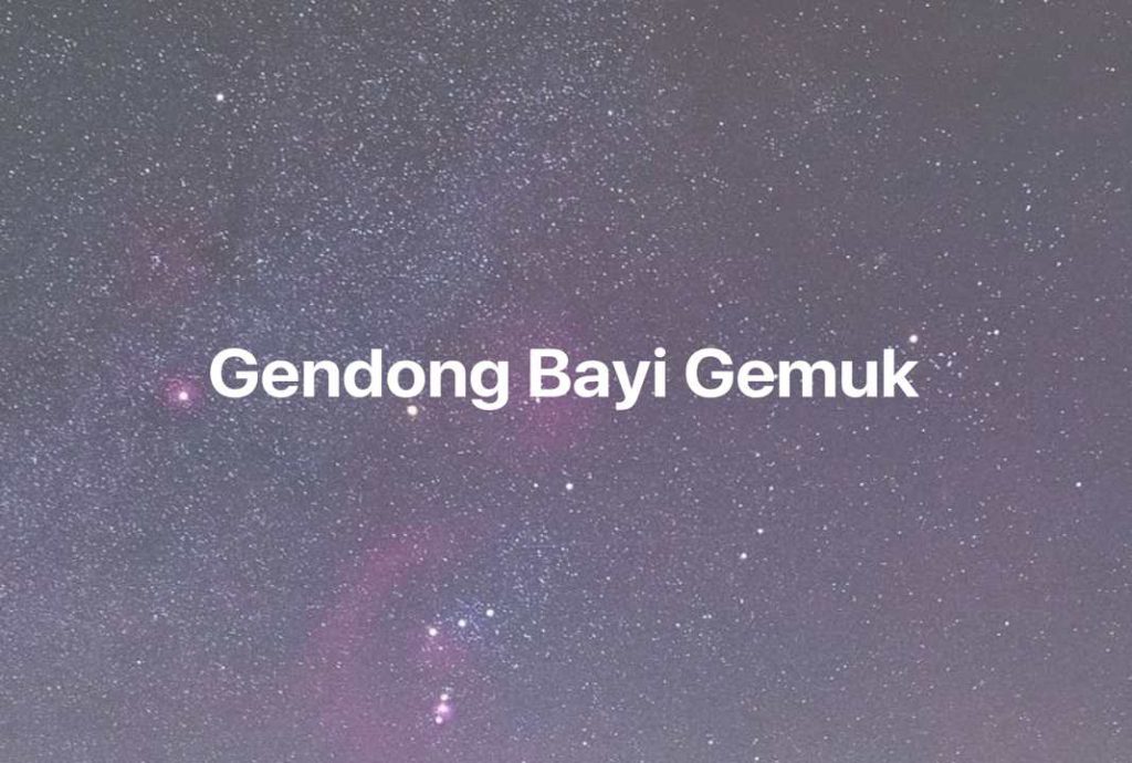 Gambar Mimpi Gendong Bayi Gemuk