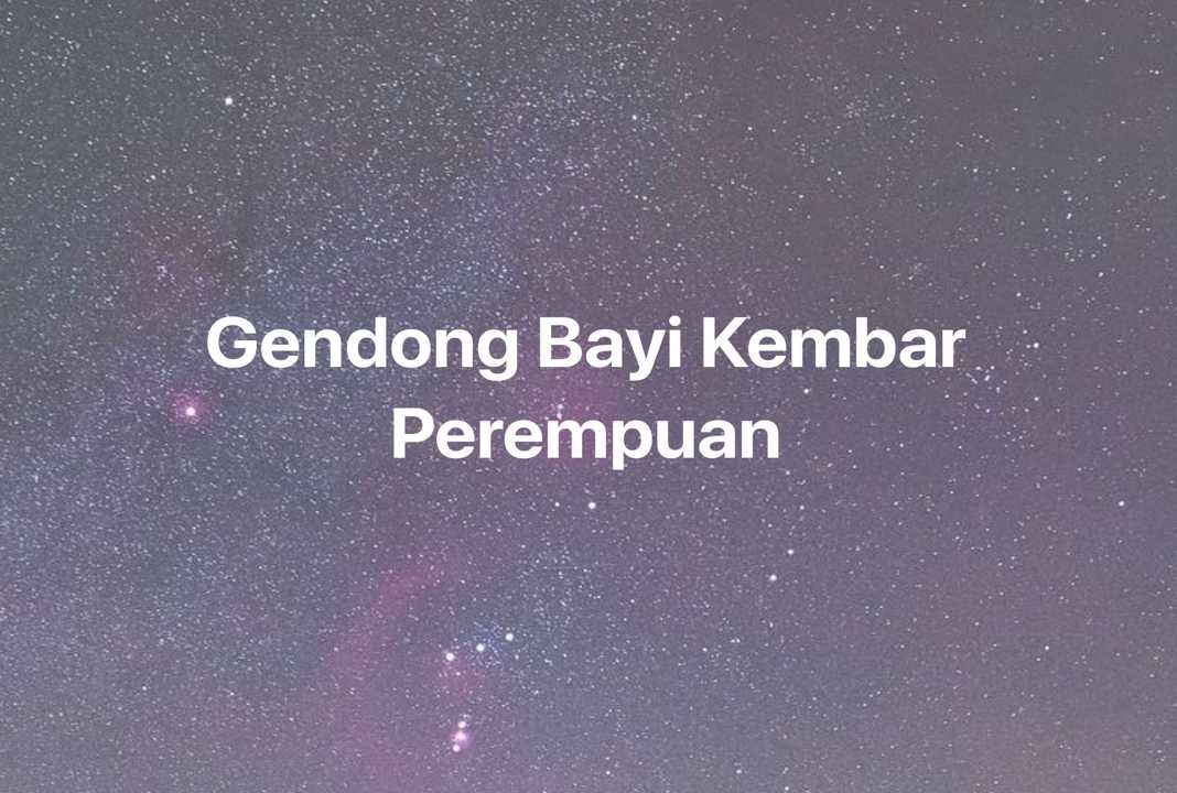 Gambar Mimpi Gendong Bayi Kembar Perempuan