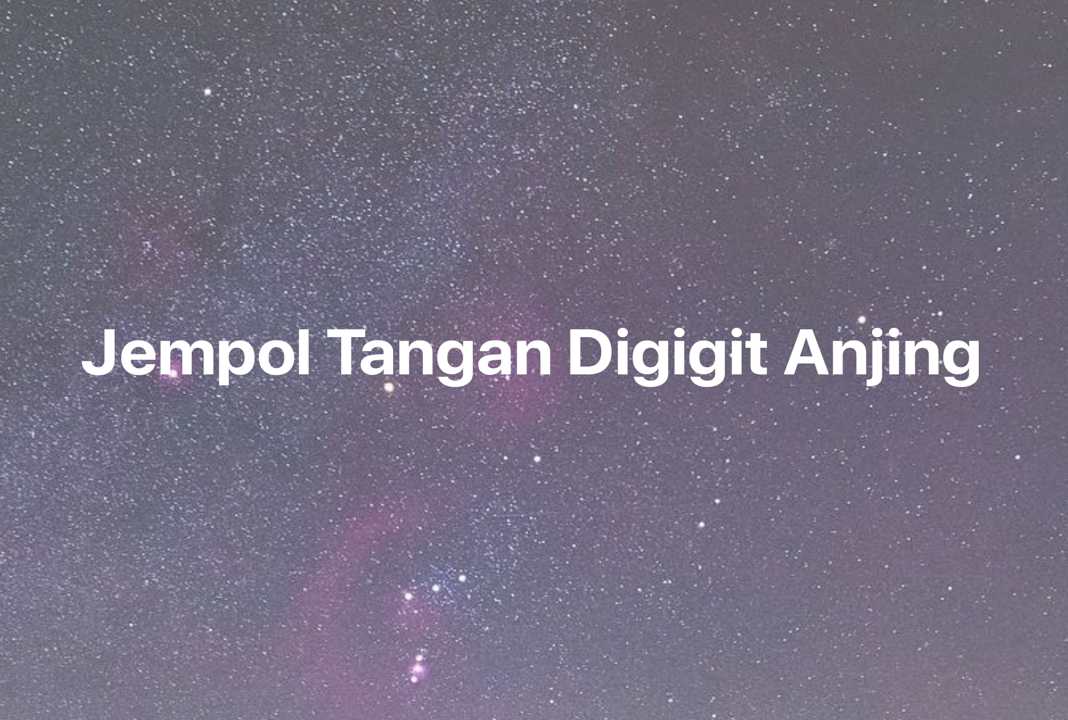 Gambar Mimpi Jempol Tangan Digigit Anjing