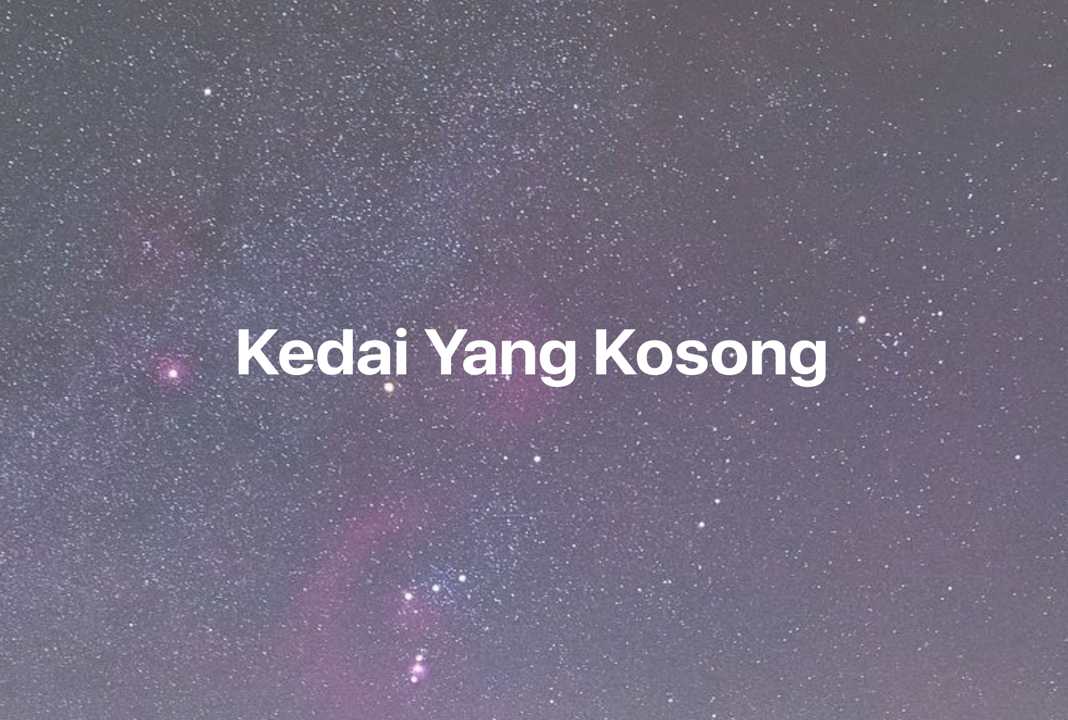 Gambar Mimpi Kedai Yang Kosong