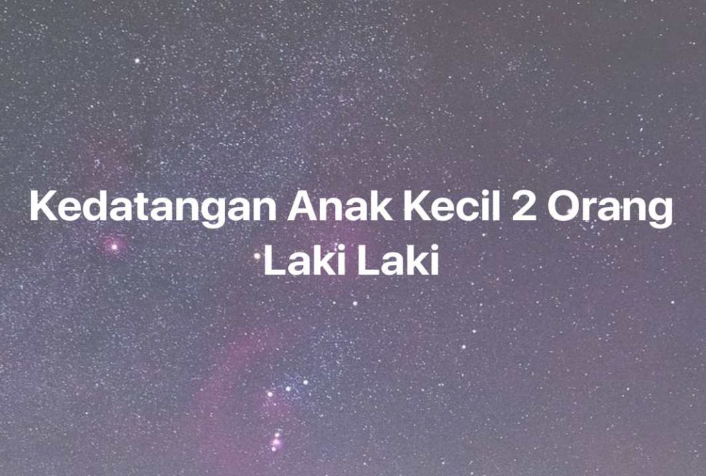 Gambar Mimpi Kedatangan Anak Kecil 2 Orang Laki Laki