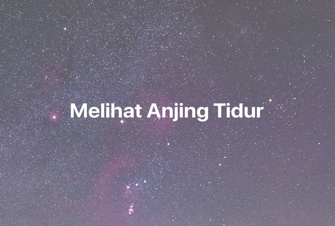 Gambar Mimpi Melihat Anjing Tidur