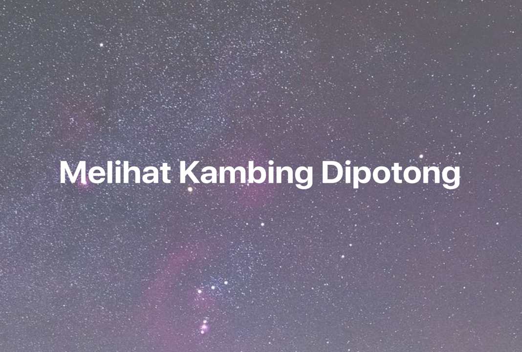 Gambar Mimpi Melihat Kambing Dipotong