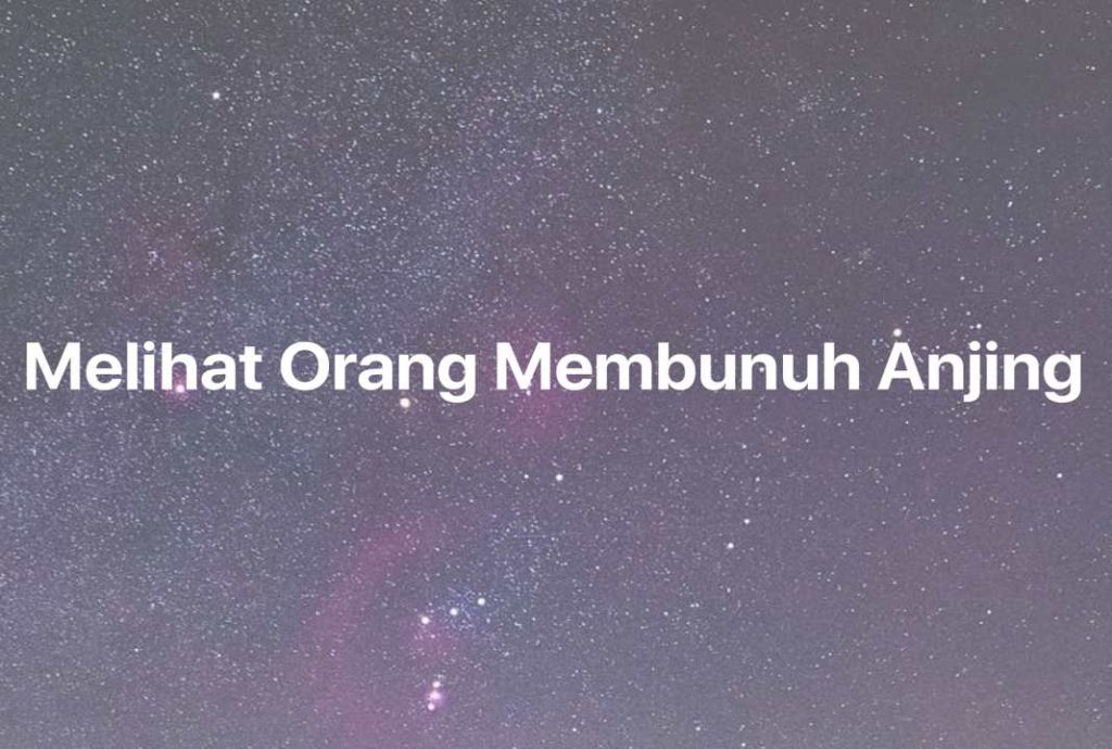 Gambar Mimpi Melihat Orang Membunuh Anjing