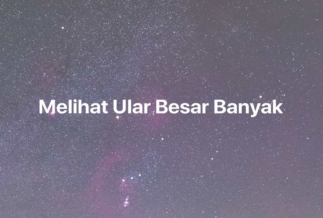 Gambar Mimpi Melihat Ular Besar Banyak