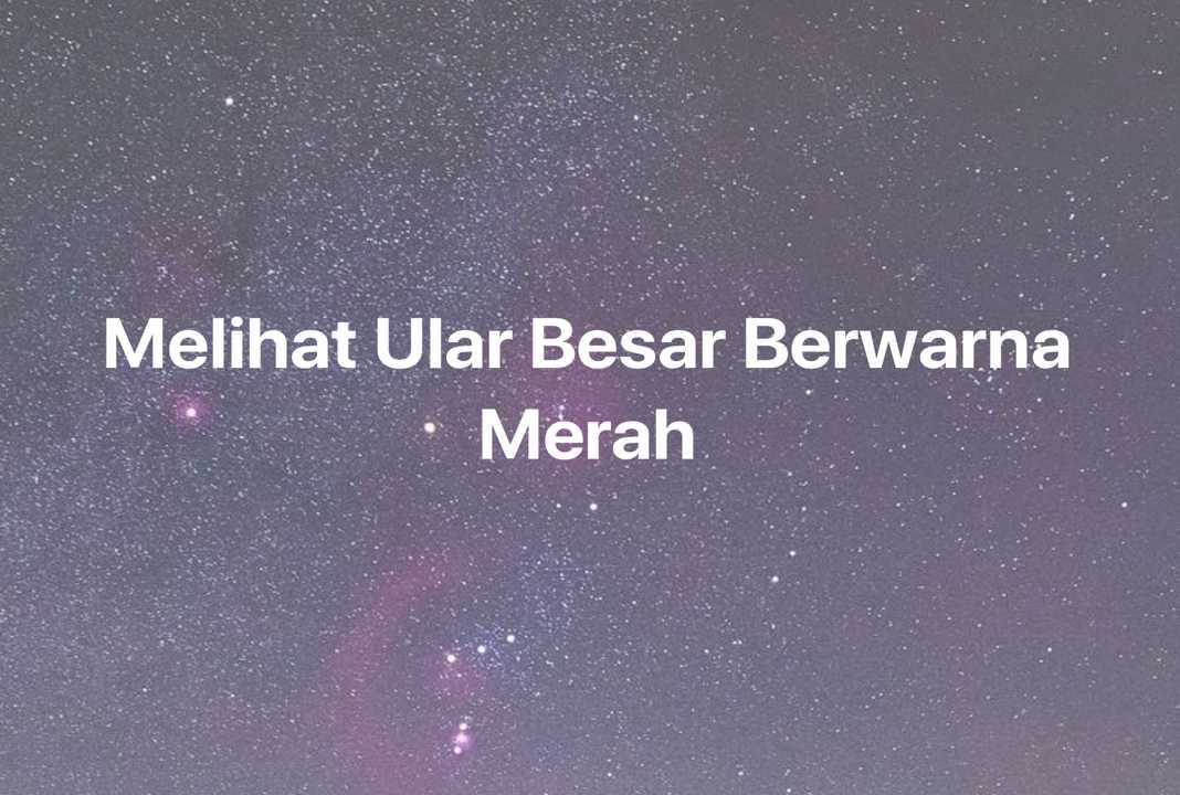 Gambar Mimpi Melihat Ular Besar Berwarna Merah