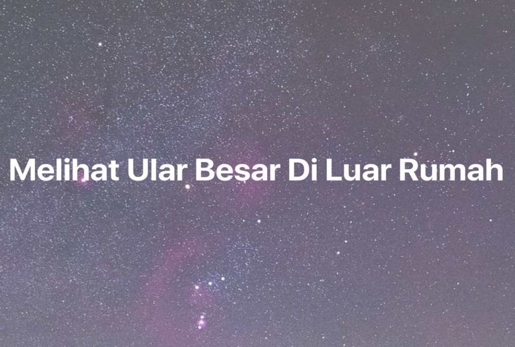 Gambar Mimpi Melihat Ular Besar Di Luar Rumah