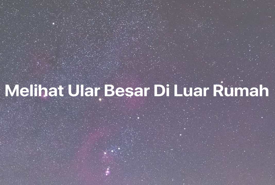 Gambar Mimpi Melihat Ular Besar Di Luar Rumah