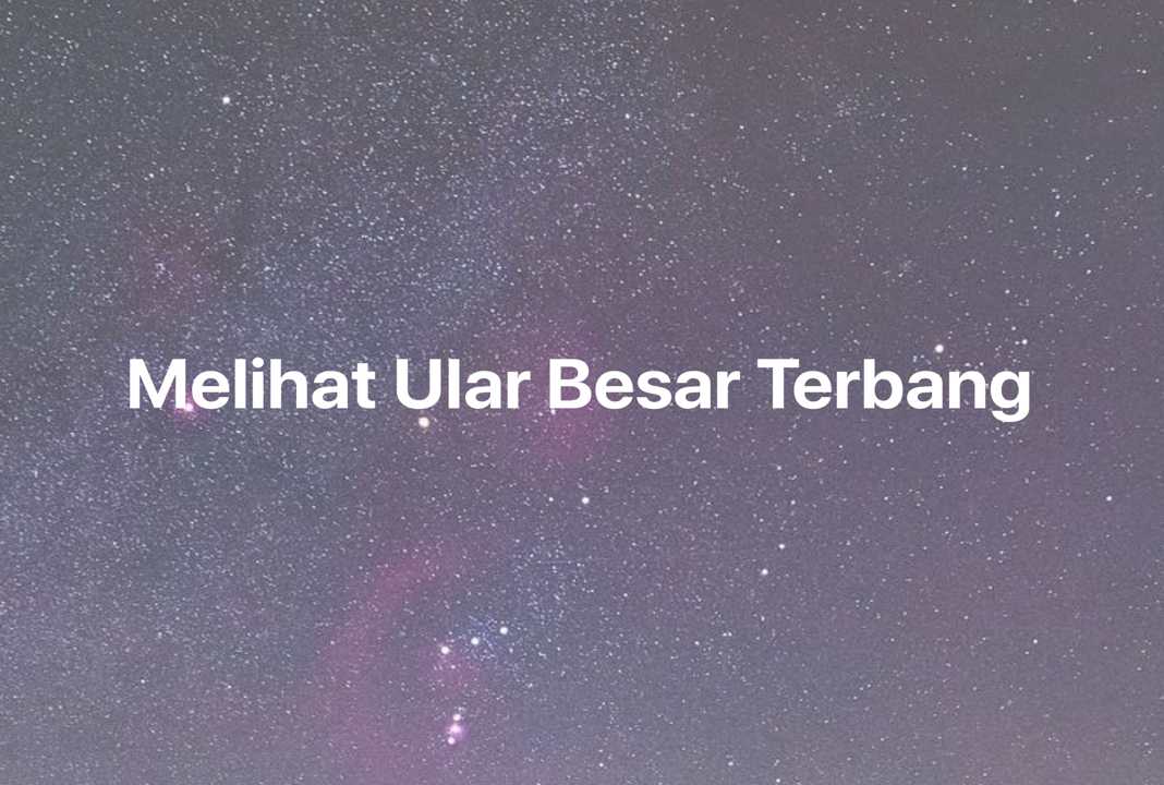 Gambar Mimpi Melihat Ular Besar Terbang