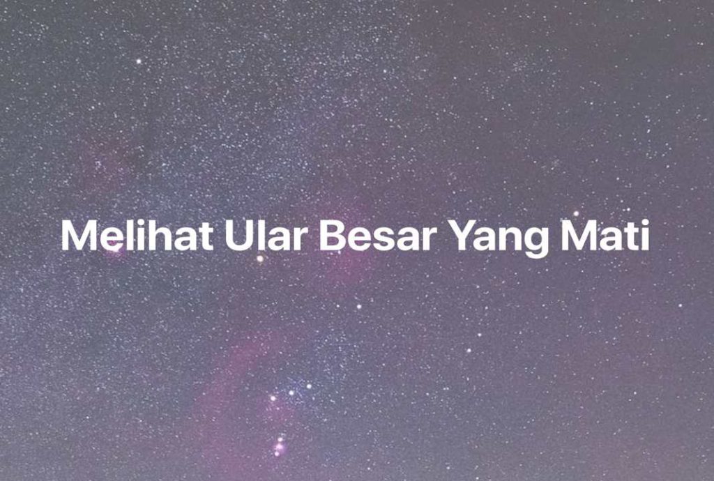 Gambar Mimpi Melihat Ular Besar Yang Mati