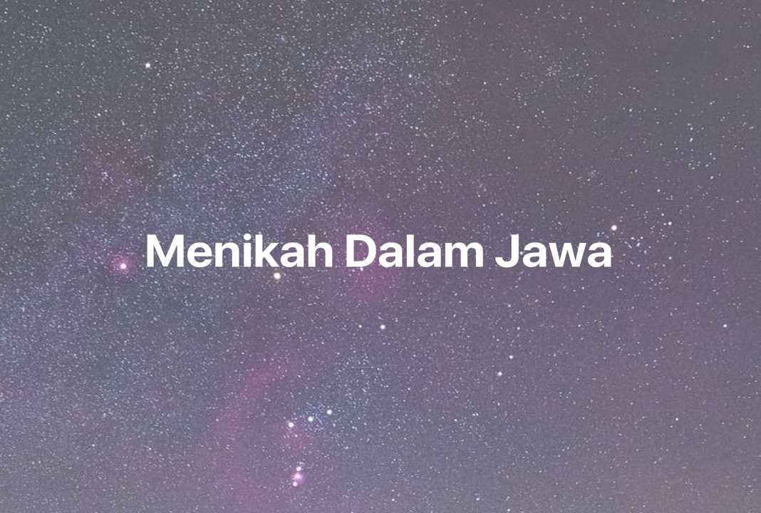 Gambar Mimpi Menikah Dalam Jawa