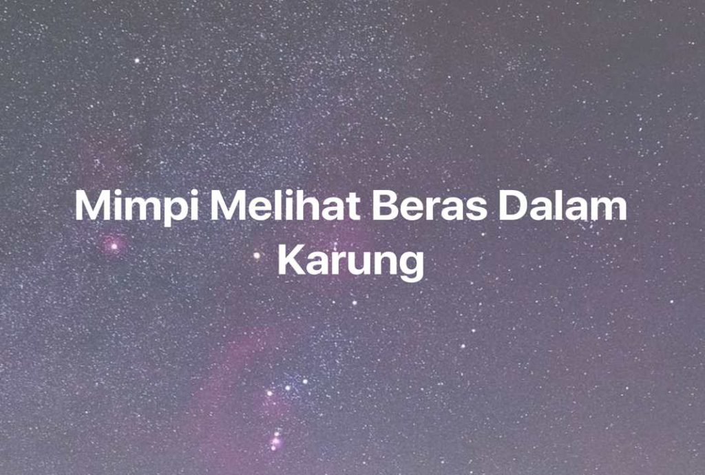 Gambar Mimpi Mimpi Melihat Beras Dalam Karung