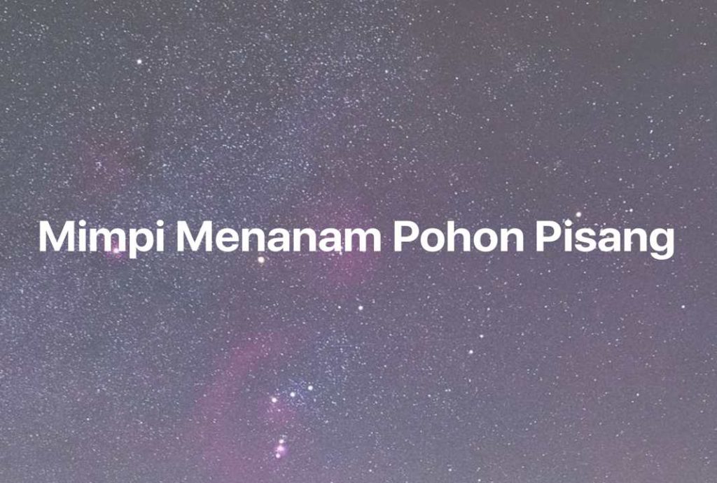 Gambar Mimpi Mimpi Menanam Pohon Pisang