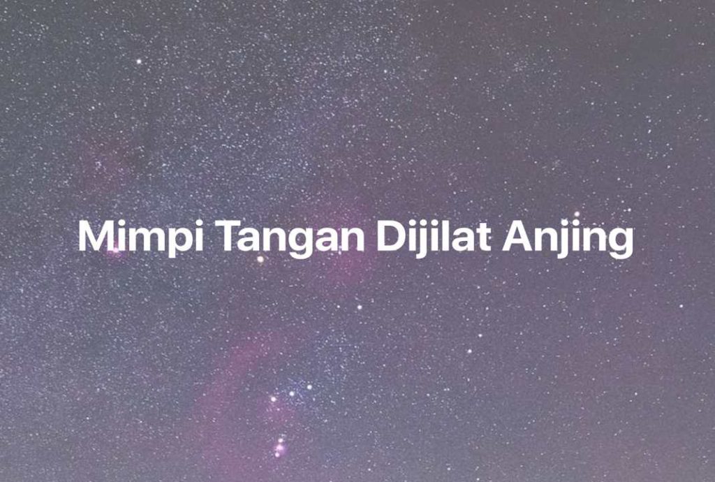 Gambar Mimpi Mimpi Tangan Dijilat Anjing