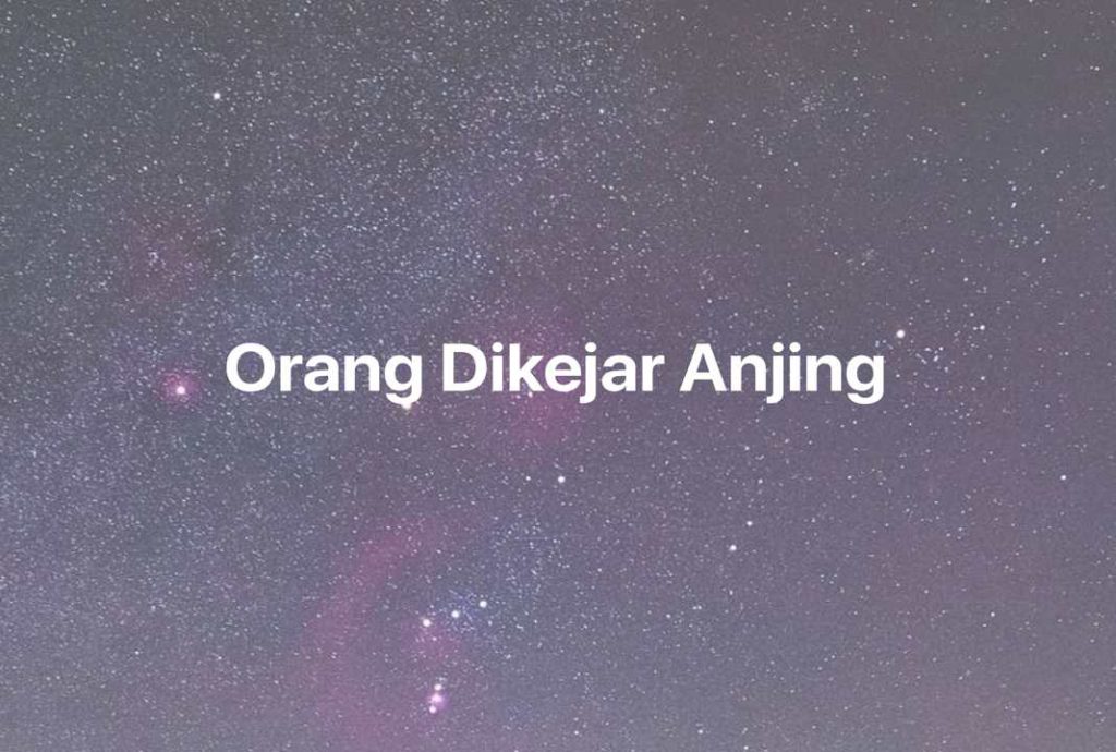 Gambar Mimpi Orang Dikejar Anjing