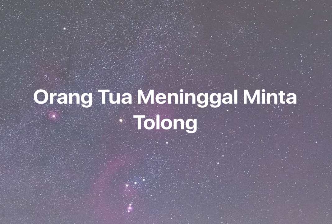 Gambar Mimpi Orang Tua Meninggal Minta Tolong