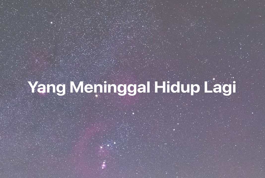 Gambar Mimpi Yang Meninggal Hidup Lagi